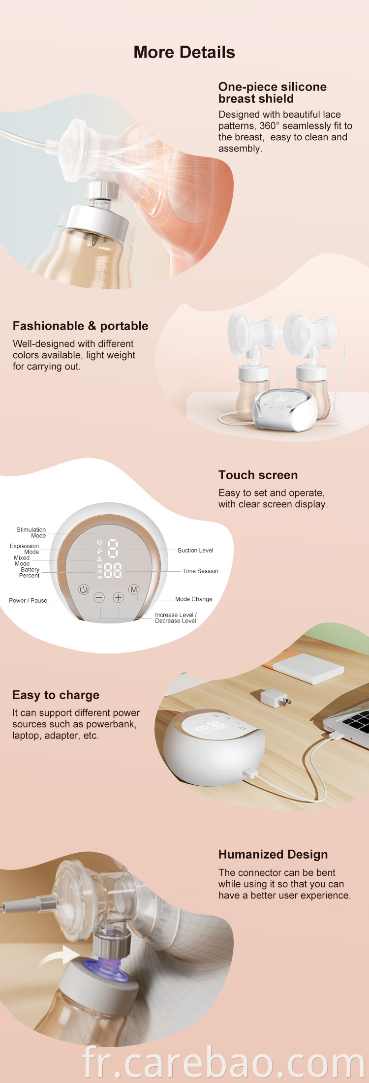 Anti-backflow Double Side Electric Breast Pump